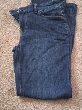 Chico's Dark Blue Slim Boyfriend Ankle Jeans